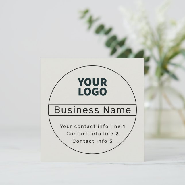 Retro-Modern Business or Brand Contact info Invitation (Standing Front)