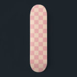 Retro Modern Checked Pattern Pink Cream Skateboard<br><div class="desc">Retro Check Chequerboard Checked Pattern in Pink Cream. Fun design with a vintage contemporary aesthetic. Cool and trendy. By Kierkegaard Design Studio.</div>