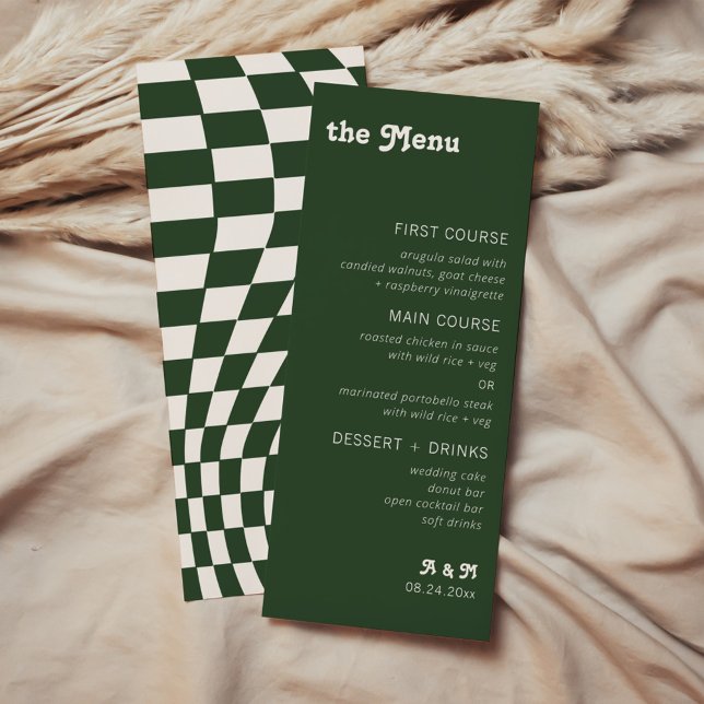 Retro Modern Chic Chequered Menu (Creator Uploaded)