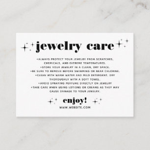 Retro Modern Chic Jewellery Care Thank You Busines Enclosure Card