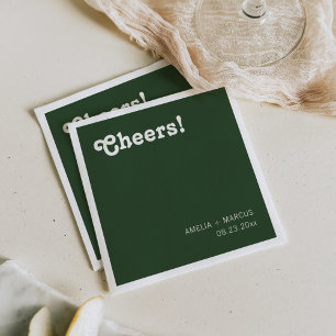 Retro Modern Chic Wedding Napkin