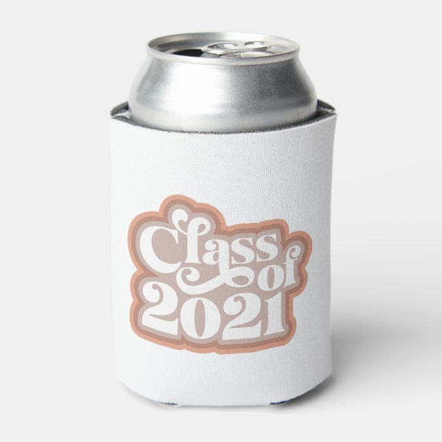 Retro Modern Class Of 2021  Can Cooler (Can Front)