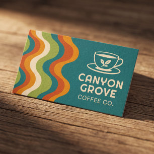 Retro Modern Coffee Shop Business Card