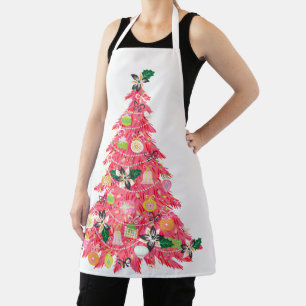 Retro Modern Colourful Bright Trendy Tree Christma Apron