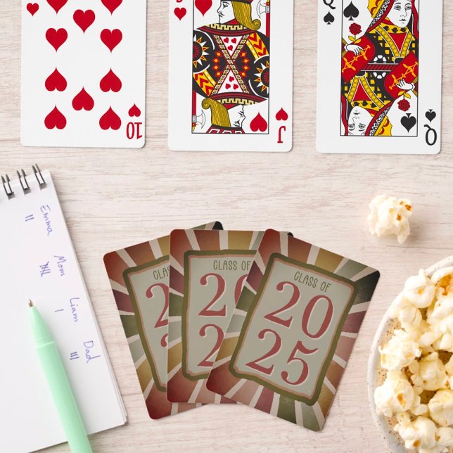 Retro Modern Colourful Class of 2025 Graduation Playing Cards (Creator Uploaded)