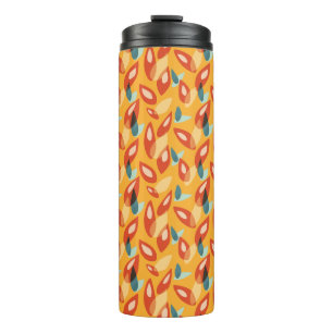 Retro Modern Cool Geometric Yellow Orange Pattern Thermal Tumbler