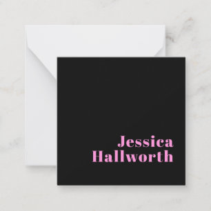 Retro-modern Editable Text Black & Pink Card