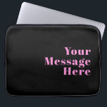 Retro-modern Editable Text | Black & Pink Laptop Sleeve<br><div class="desc">Stylish retro-modern text for a name or any other text,  edit as you like!</div>