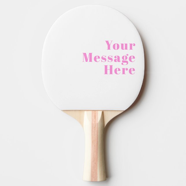 Retro-modern Editable Text | Black & Pink Ping Pong Paddle (Front)