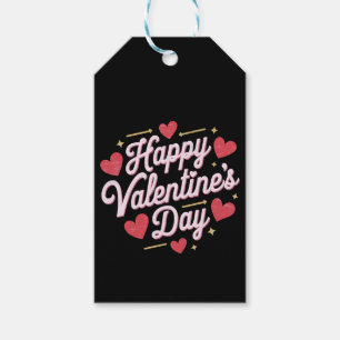 Retro Modern Elegant Happy Valentine's Day Hearts Gift Tags