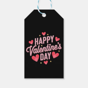 Retro Modern Elegant Happy Valentine's Day Hearts Gift Tags