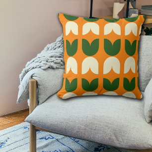 Retro Modern Fall Vibes Tulip Pattern Cushion