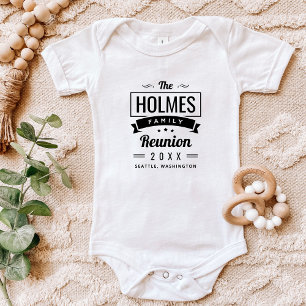 Retro Modern Family Reunion Logo Baby Bodysuit