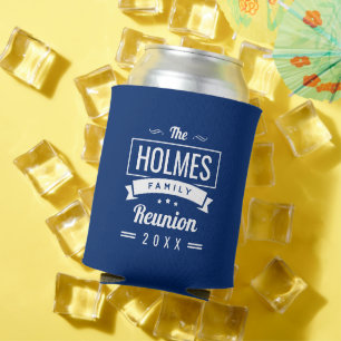 Retro Modern Family Reunion Logo Can Cooler