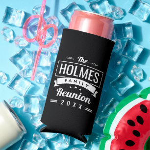 Retro Modern Family Reunion Logo Seltzer Can Cooler