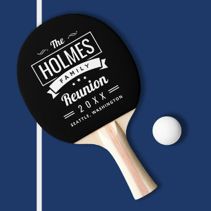 Retro Modern Family Reunion Ping Pong Paddle