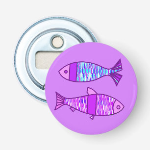 Retro Modern Fish, Violet, and Amethyst Purple Bottle Opener