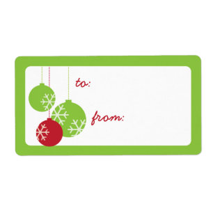 Retro Modern Green and Red Snowflake Ornaments