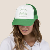 Retro Modern Green Bachelorette Trucker Hat (In Situ)