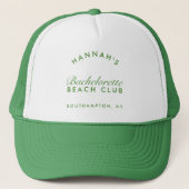 Retro Modern Green Bachelorette Trucker Hat (Front)