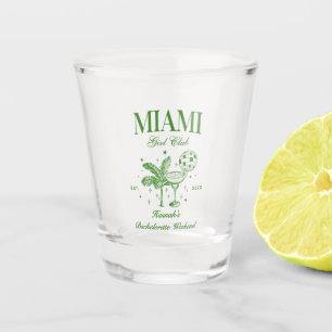 Retro Modern Green & Yellow Miami Bach Party Shot Glass