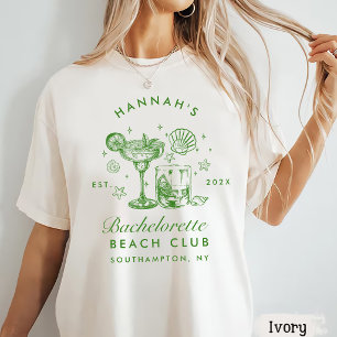 Retro Modern Green & Yellow Stripes Bachelorette T-Shirt