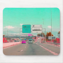 Retro Modern Highway Mouse Pad & Desk Mat