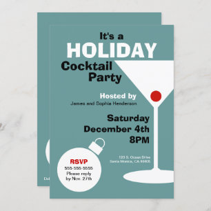 Retro Modern Holiday Party Invitation