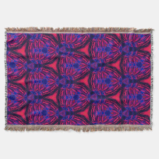 Retro Modern Magenta Electric Bloom Throw Blanket
