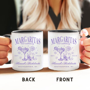 Retro Modern Margaritas and Matrimony Striped Bach Coffee Mug