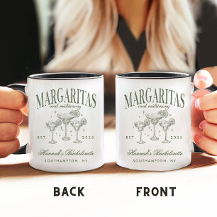 Retro Modern Margaritas and Matrimony Striped Bach Coffee Mug