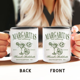 Retro Modern Margaritas and Matrimony Striped Bach Coffee Mug