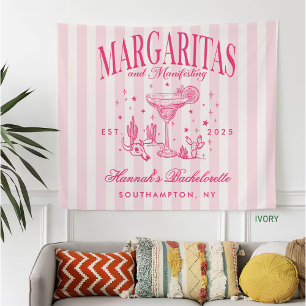 Retro Modern Margaritas and Matrimony Striped Bach Fleece Blanket