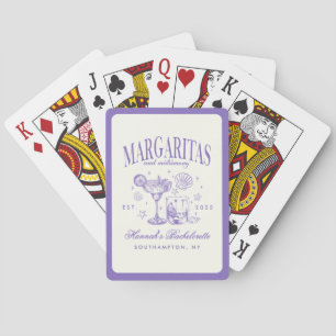 Retro Modern Margaritas and Matrimony Striped Bach Playing Cards