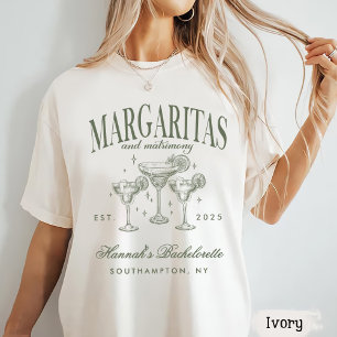 Retro Modern Margaritas and Matrimony Striped Bach T-Shirt