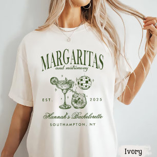 Retro Modern Margaritas and Matrimony Striped Bach T-Shirt