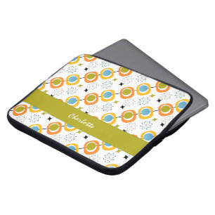 Retro Modern Mid Century Starburst Pattern Laptop Sleeve