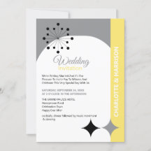 Retro Modern Mid Century Wedding Invitation