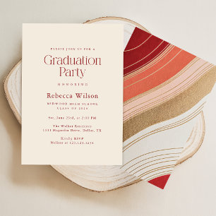 Retro Modern Minimal Graduate Graduation Party Invitation