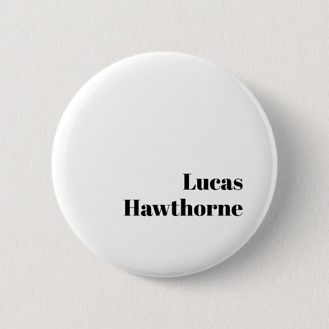 Retro Modern Minimal Name or Business Branding 6 Cm Round Badge (Front)