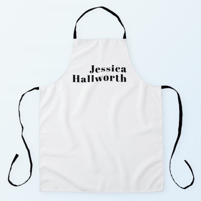 Retro Modern Minimal Name or Business Template Apron (Creator Uploaded)