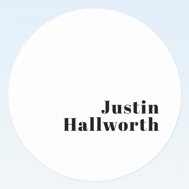 Retro Modern Minimal Name or Business Template Classic Round Sticker (Creator Uploaded)