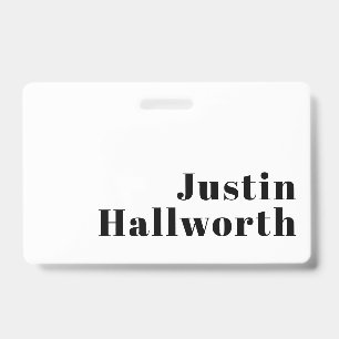 Retro Modern Minimal Name or Business Template ID Badge