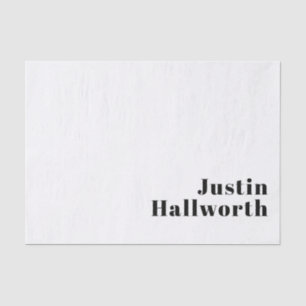 Retro Modern Minimal Name or Business Template Tissue Paper