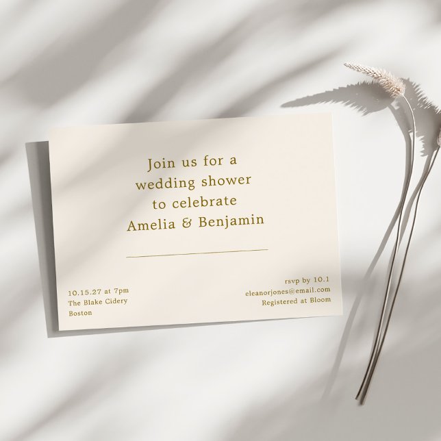 Retro Modern Minimalist Elegant Wedding Shower  Invitation (Creator Uploaded)