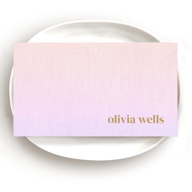 Retro Modern Minimalist Pink Gradient Business Card (Creator Uploaded)