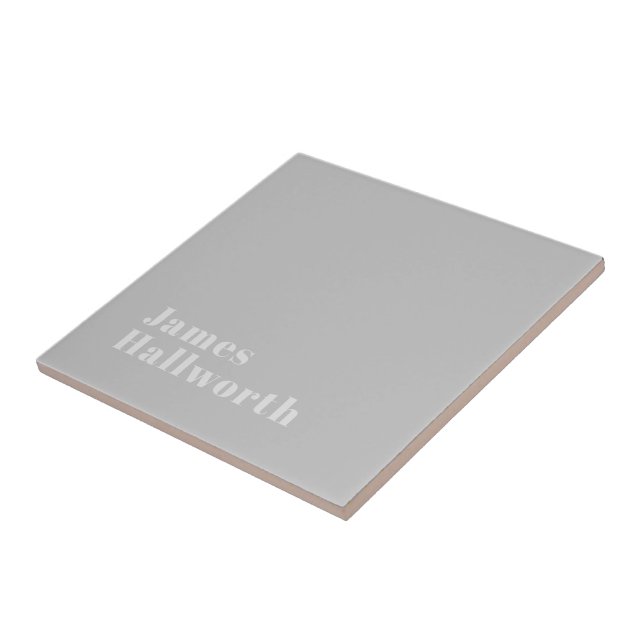 Retro Modern Minimalistic Name (or other text) Ceramic Tile (Side)