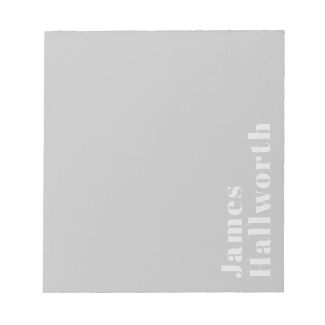 Retro Modern Minimalistic Name (or other text) Notepad (Front)