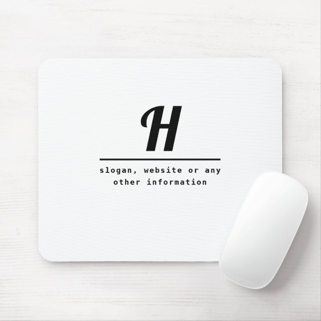 Retro-modern Monogram & Business (or other) Info Mouse Pad (With Mouse)
