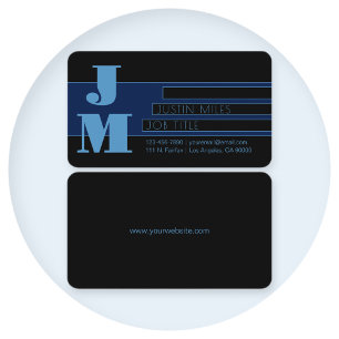 Retro-modern Monogram & Editable Shapes & Colours Business Card